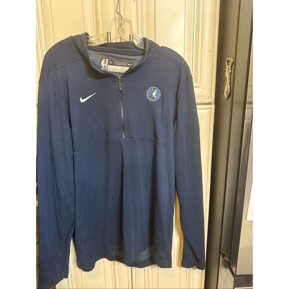 Nike Men's Dri-Fit NBA Timberwolves City Edition Courtside Pullover Navy XL - Picture 1 of 8